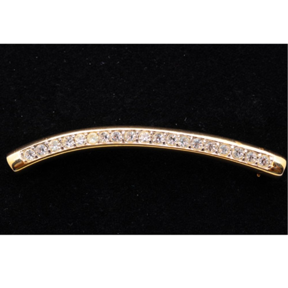 Rhinestone & gold tone bar shaped pin-FREE with Purchase*